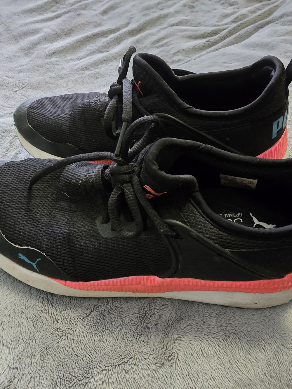 Puma Pacer Next Cage Black Athletic Shoes with White Logo Accent